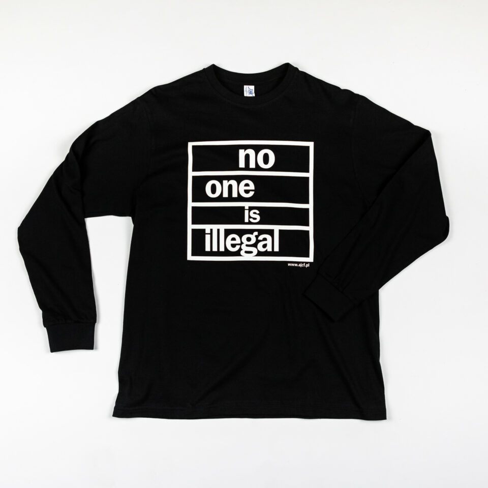 NO ONE IS ILLEGAL longsleve t-shirt (rainbow)