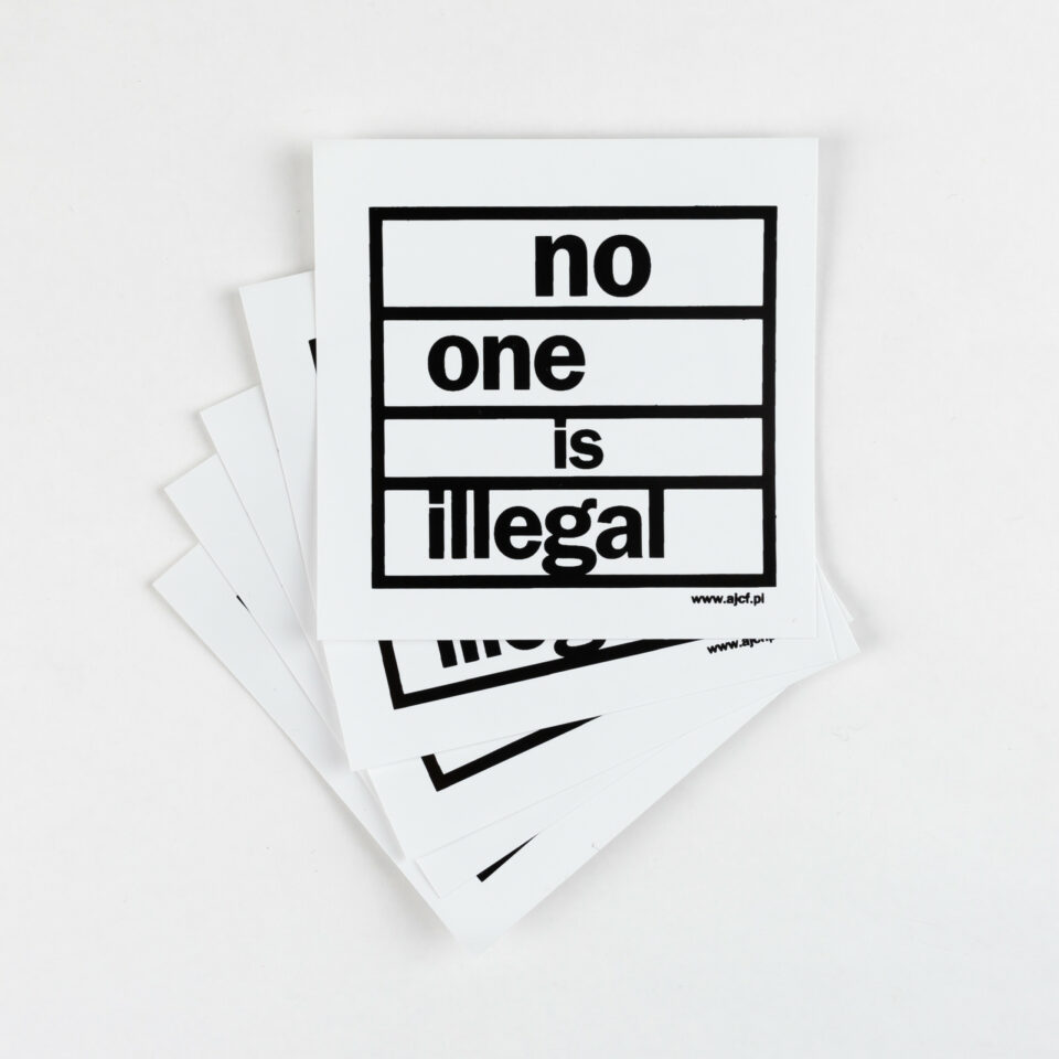 NO ONE IS ILLEGAL (black & white). Stickers bundle (5 pcs).